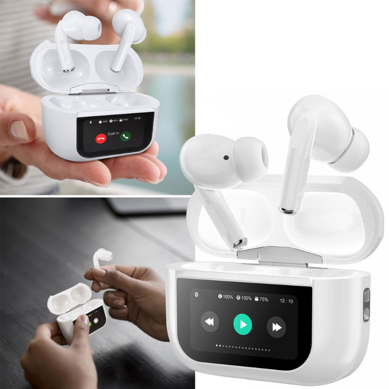 Écouteurs sans fil Bluetooth avec écran tactile intégré
