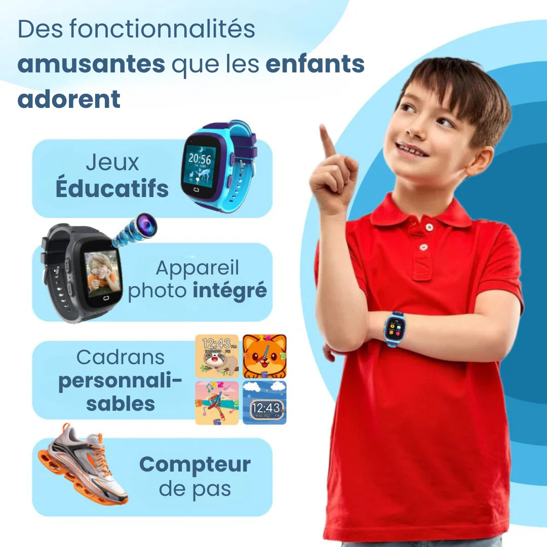 Sadoper - Montre GPS Connectée 4G Pour Enfant