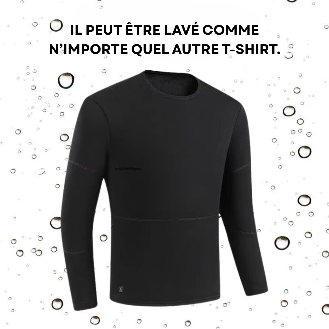 Sous-vêtement chauffant haut | 16 éléments chauffants, réglages de chaleur ajustables & idéal pour les activités hivernales en plein air