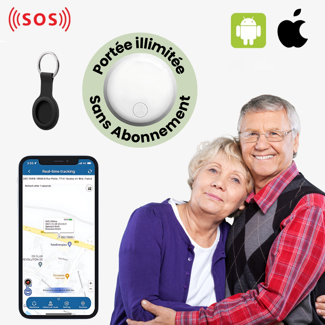 Traceur GPS Senior Sadoper™ – Suivi Precis Sans Abonnement - ANDROID / iOS