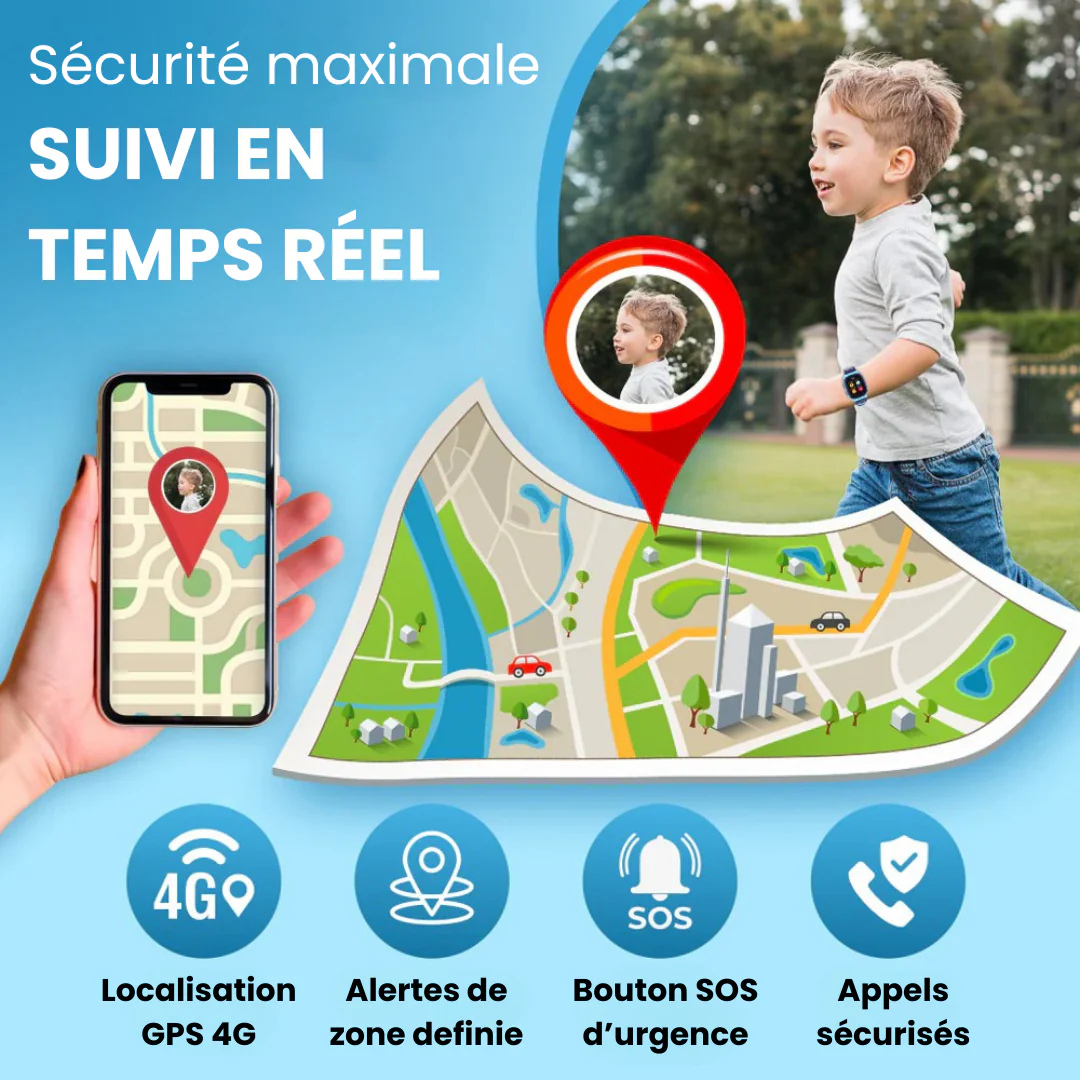 Sadoper - Montre GPS Connectée 4G Pour Enfant