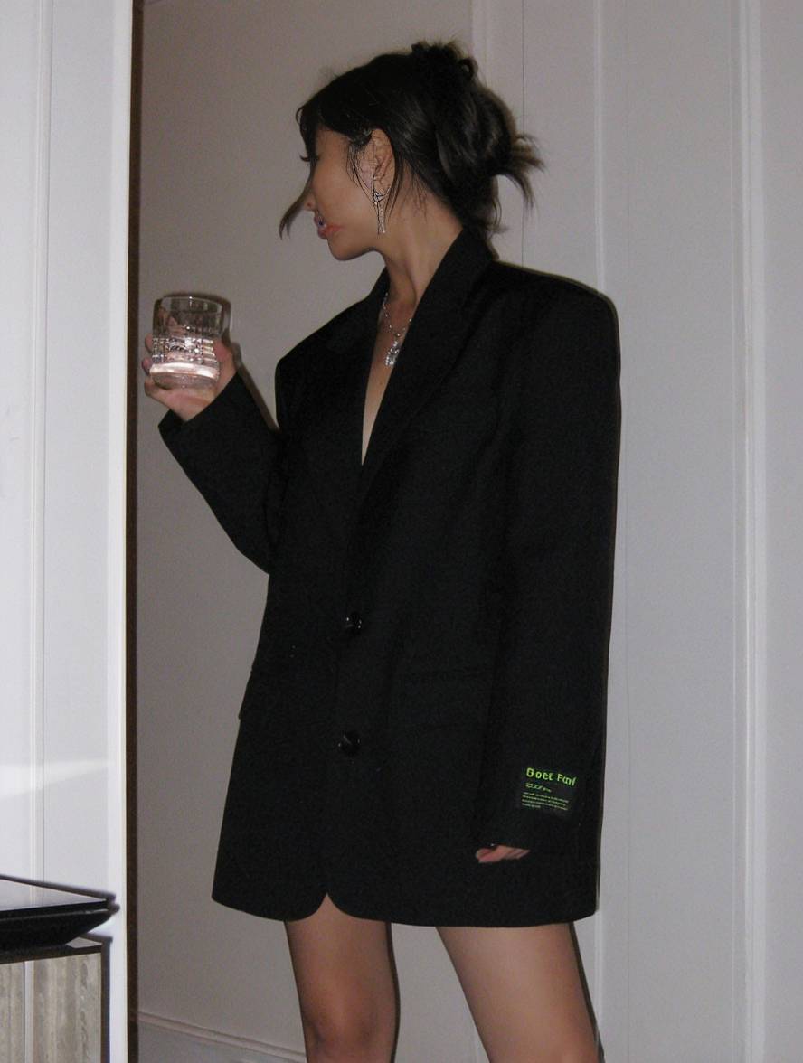 Cocolii blazer unicolore boutonnage poches manches longues femme élégant vintage décontracté veste