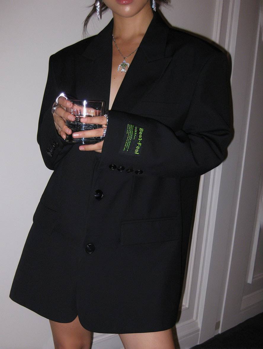 Cocolii blazer unicolore boutonnage poches manches longues femme élégant vintage décontracté veste