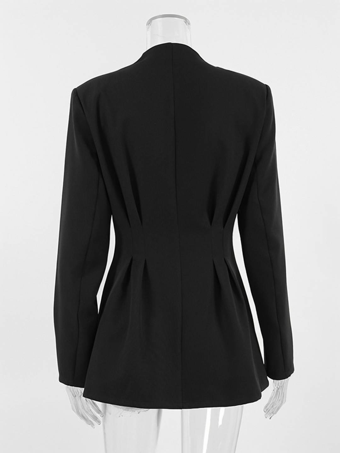 Cocolii noir blazer femme taille cintrée boutonnage v-cou manches longues élégant décontracté vintage veste de bureau