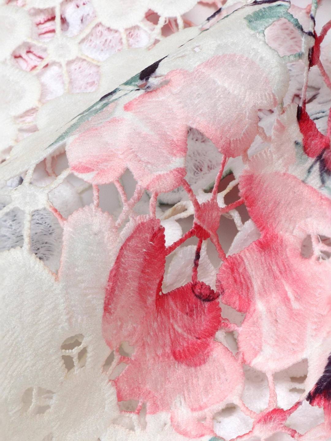 Cocolii court blouson bombers femme en dentelle à fleurie brodée col base-ball décontracté veste automne