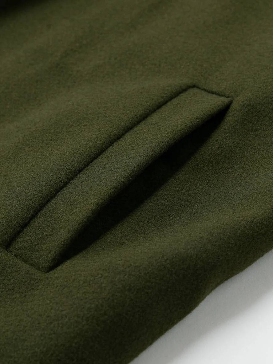 Cocolii manteau en laine unicolore boutonnage col montant manches longues femme casual mode vintage