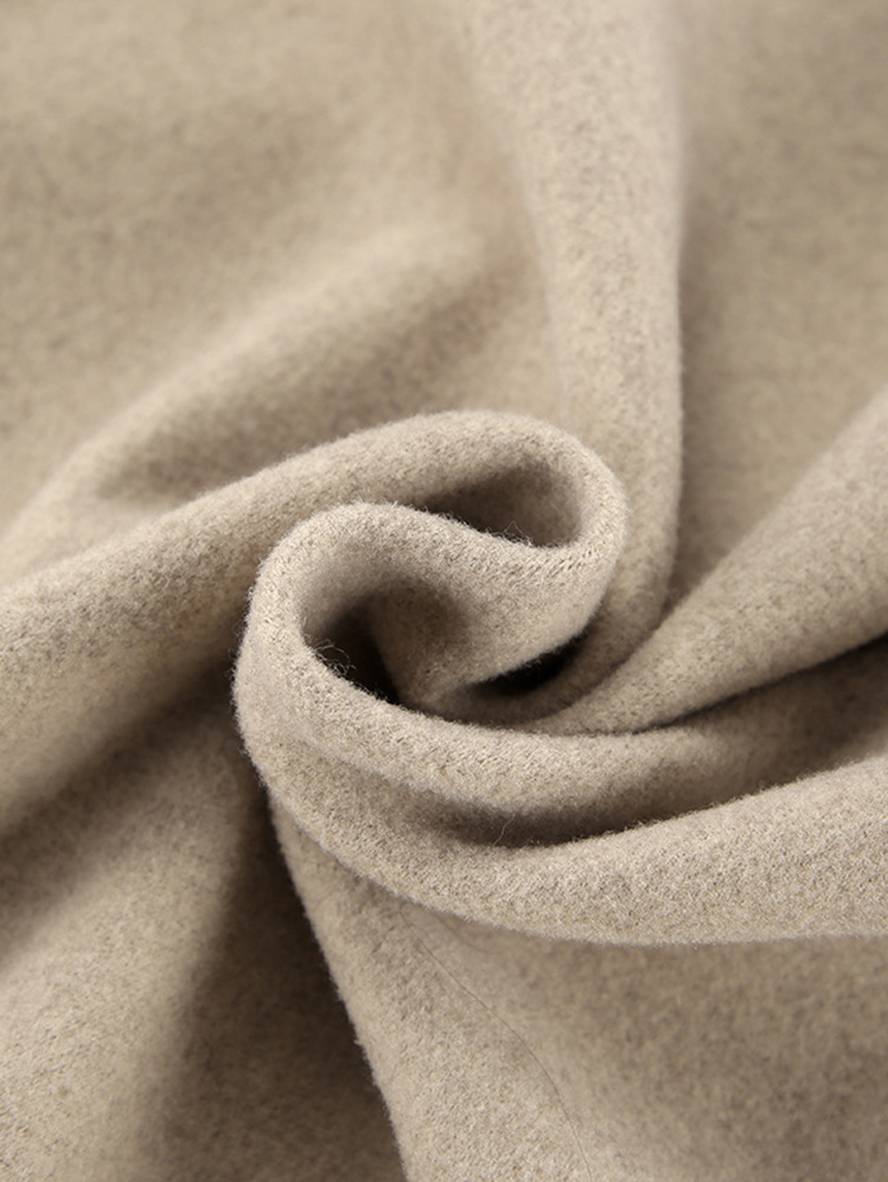 Cocolii manteau en laine double boutonnage col revers poches manches longues femme élégant décontracté ample veste