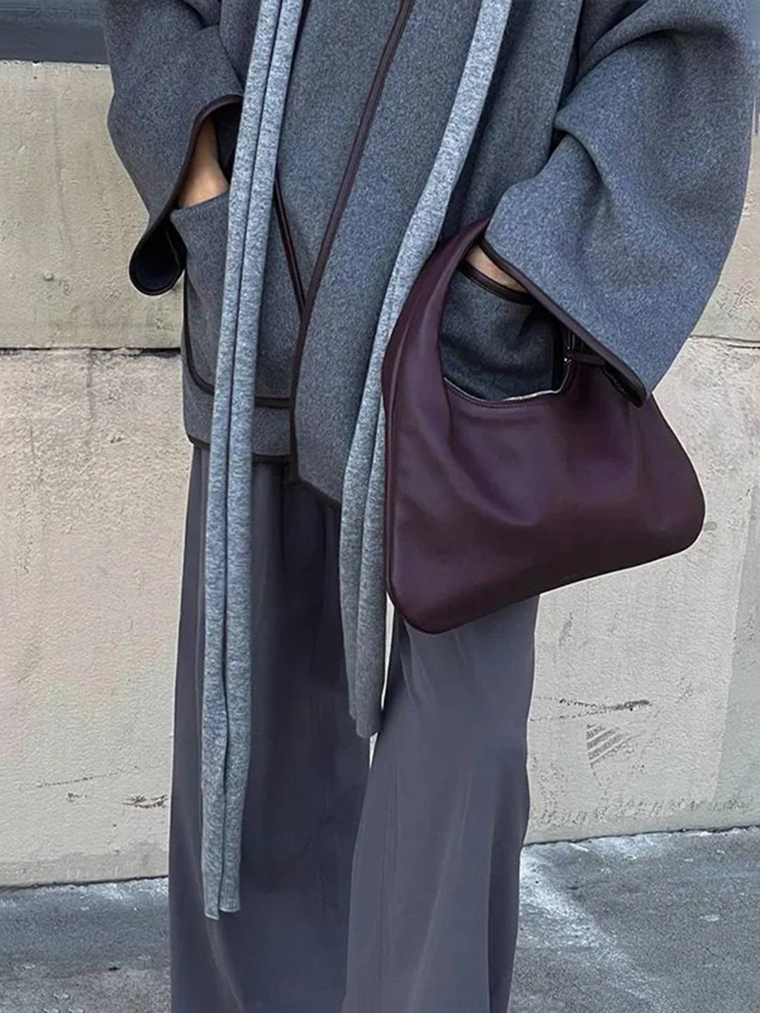 Cocolii mi-longue manteau en laine ceinture v-cou manches longues poches femme élégant vintage décontracté blouson