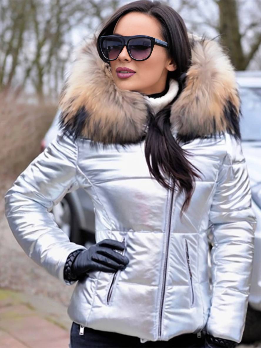 Cocolii court manteau doudoune à capuche avec fausse fourrure fermeture éclair poches femme hiver décontracté veste