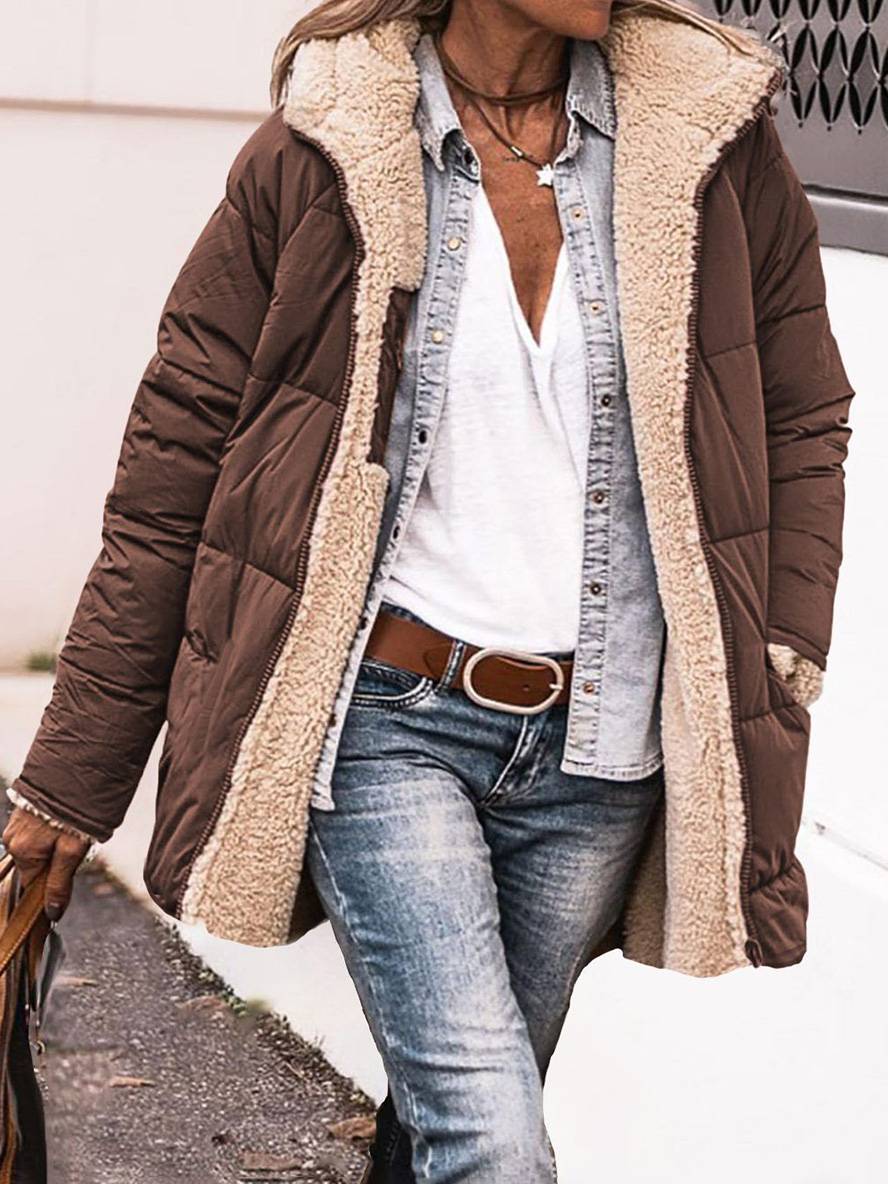 Cocolii court doudoune manteau d'hiver à capuche poches femme élégant décontracté oversized veste