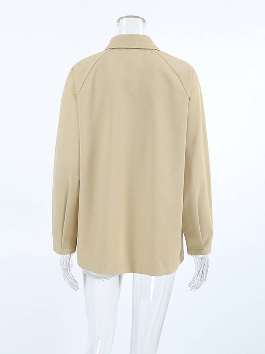 Cocolii court trench-coat unicolore boutonnage col revers manches longues femme élégant décontracté veste