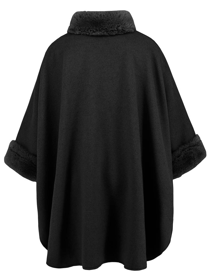 Cocolii mi-longue poncho manteau femme irrégulière boutons manches chauve souris femme élégant décontracté oversized veste