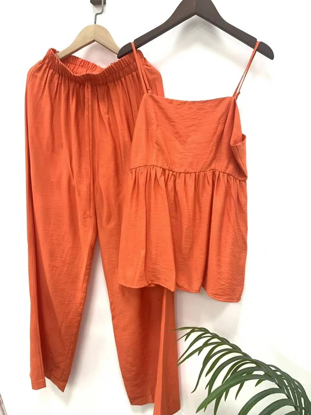 Cocolii ensemble de femme pour les vacances top sans manches à volantée décontracté et pantalon large pour femme de plage