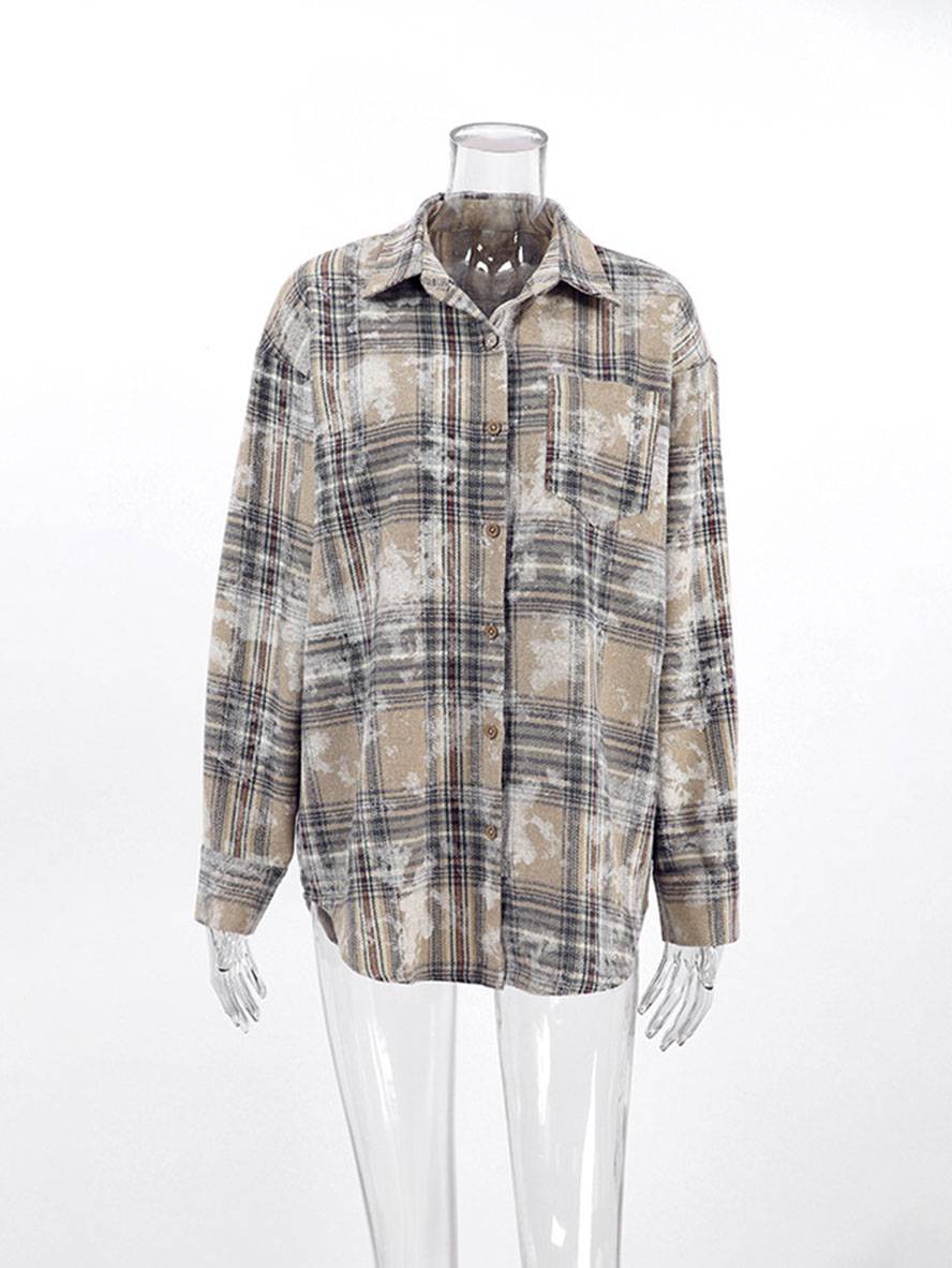 Cocolii surchemise femme coton col chemise manches longues femme vintage décontracté oversized blouse