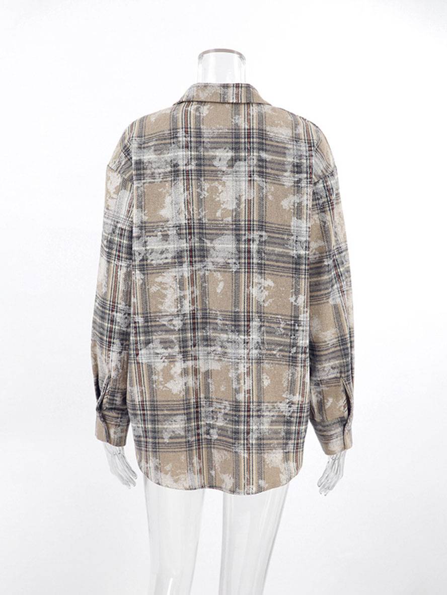 Cocolii surchemise femme coton col chemise manches longues femme vintage décontracté oversized blouse