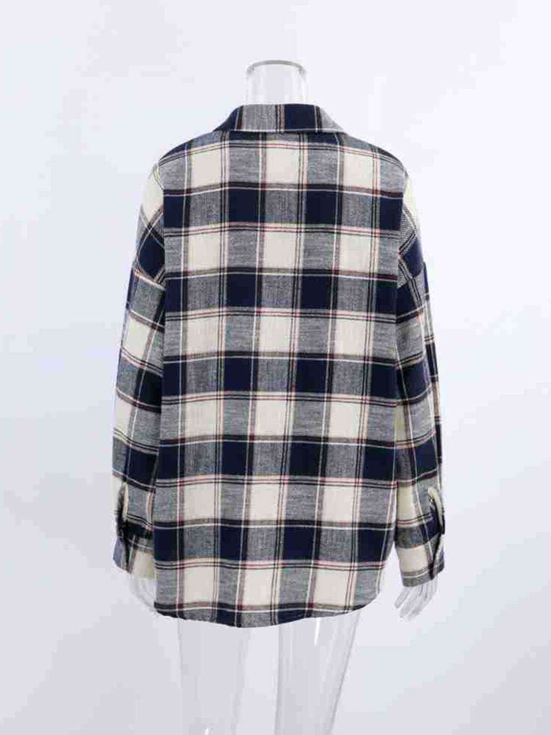 Cocolii surchemise femme carreaux boutonnage col chemise manches longues lâche oversized décontracté blouse