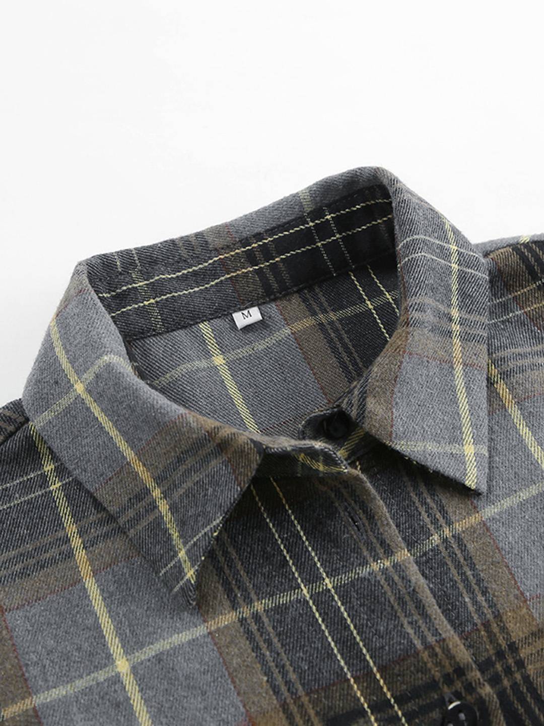 Cocolii blouse carreaux col chemise manches longues vintage décontracté ample asual surchemise femme style bûcheron