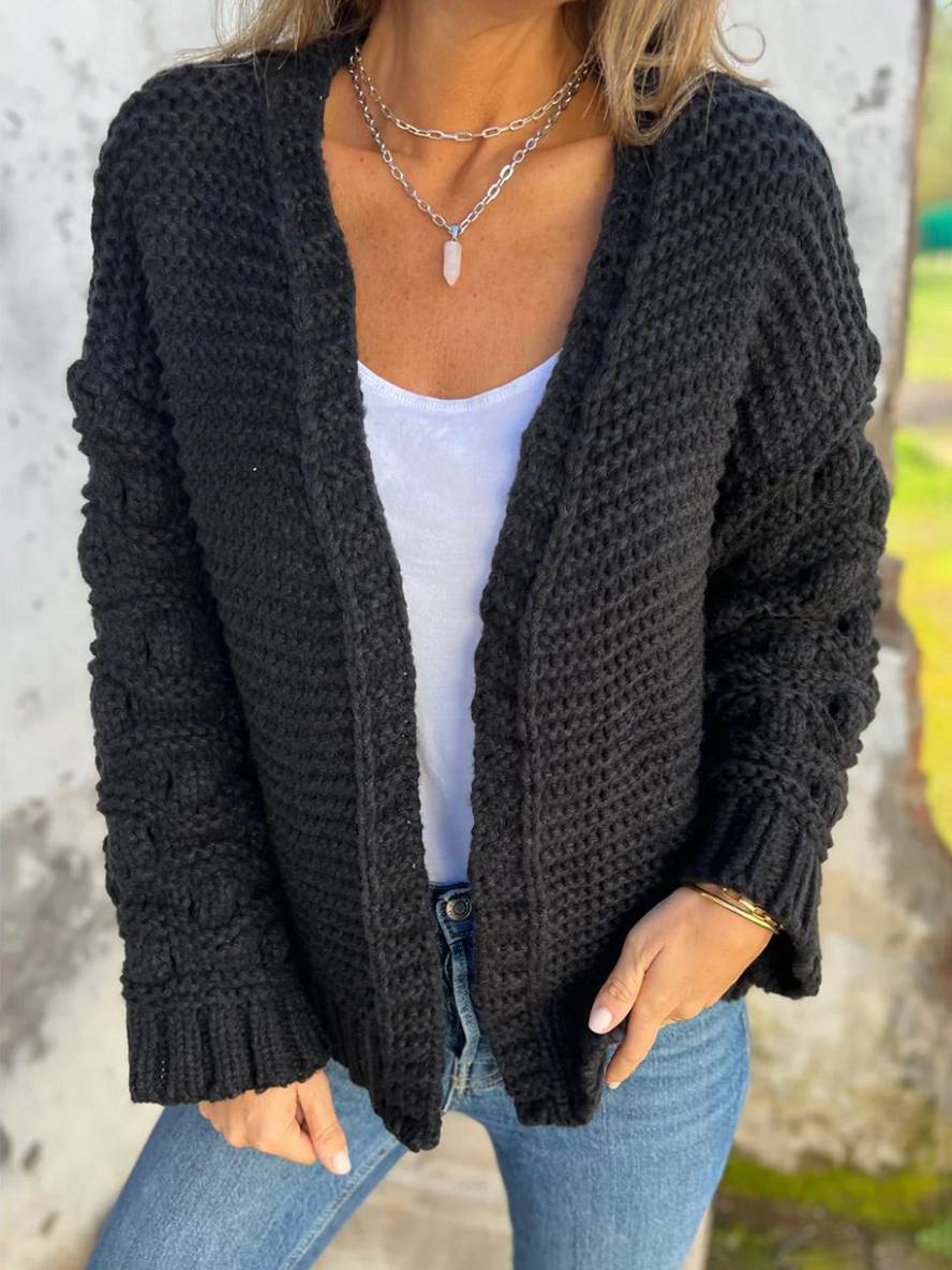 Cocolii cardigan en grosse maille manches longues femme élégant décontracté lâche oversized veste