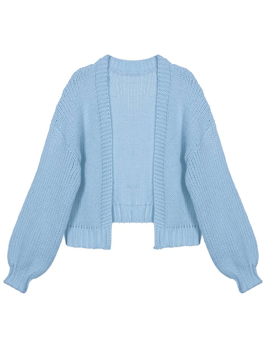 Cocolii cardigan en grosse maille unicolore épaule tombante manches longues femme élégant décontracté ample oversized blouson