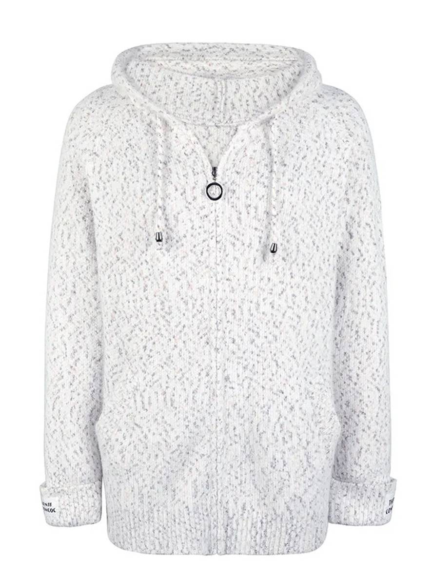 Cocolii pull cardigans à capuche fermeture éclair manches longues femme décontracté ample casual veste