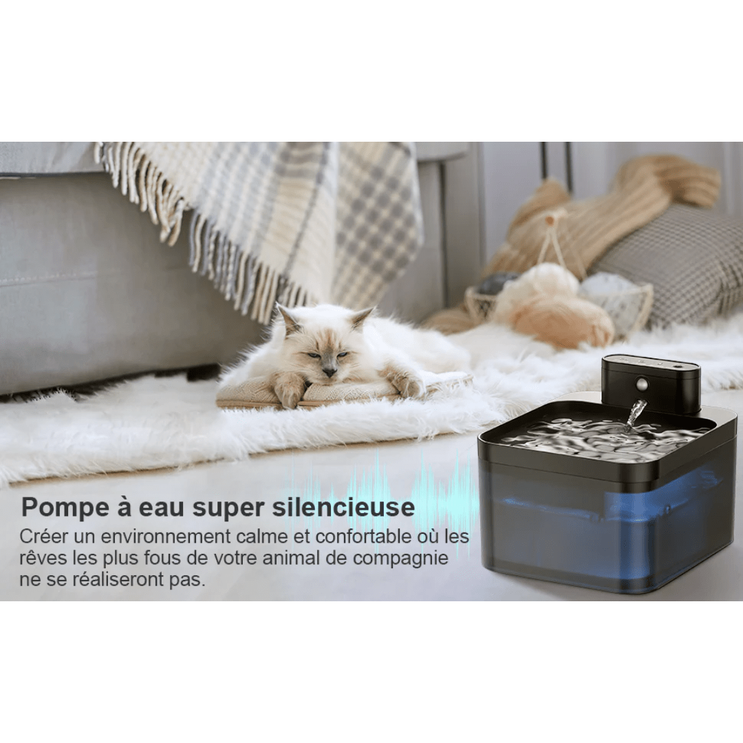 Fontaine à Eau Automatique Sans Fil pour Chat - Rondor