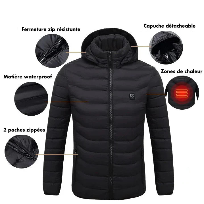 Doudoune Chauffante – Technologie XHeat pour un Hiver Sans Froid