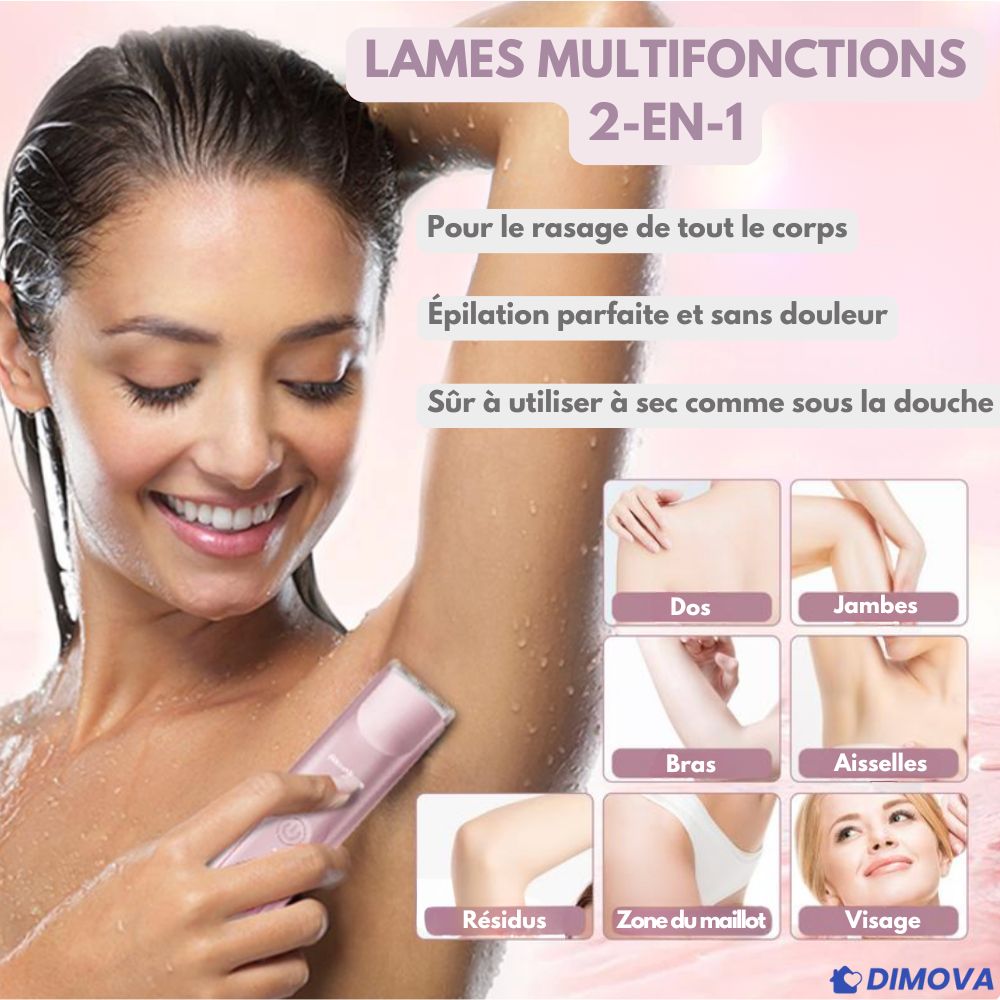 Rasoir électrique 2-en-1 – Corps & Visage, peau douce sans effort
