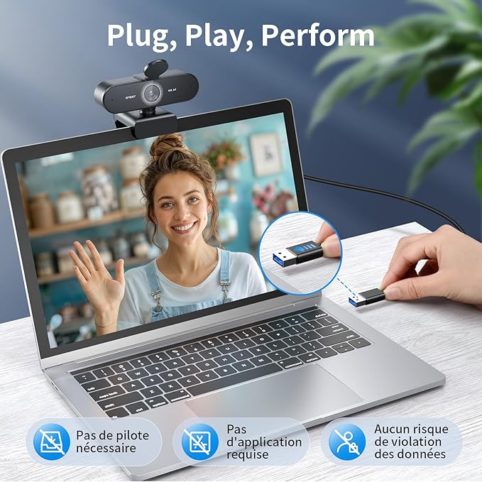 Webcam 4K Micro Intégré
