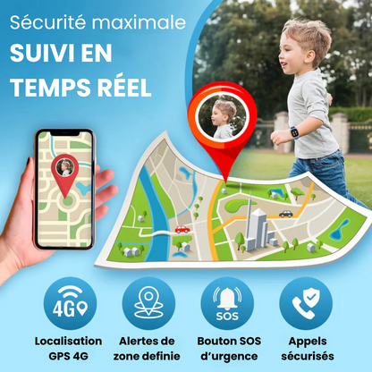 Sadoper - Montre GPS Connectée 4G Pour Enfant