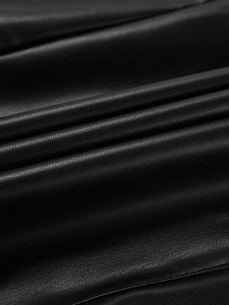 Cocolii jupe en simili cuir femme élégant vintage décontracté mode