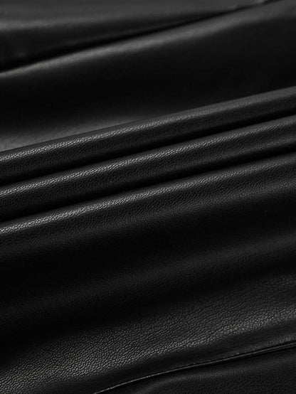 Cocolii jupe en simili cuir femme élégant vintage décontracté mode