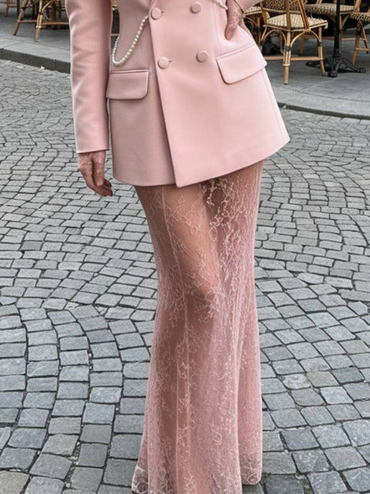 Cocolii longue jupe en dentelle tulle sirene femme bohème élégant vintage décontracté