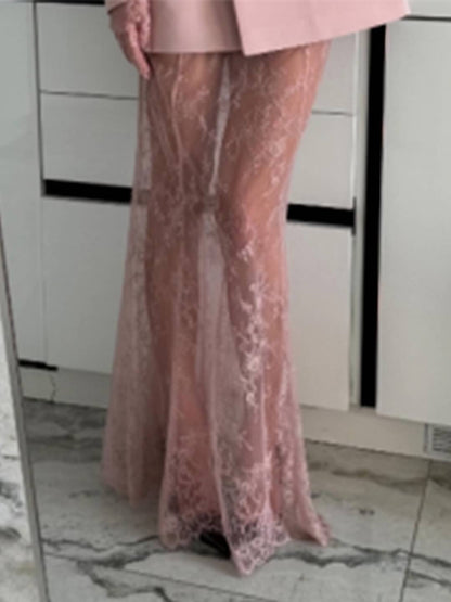 Cocolii longue jupe en dentelle tulle sirene femme bohème élégant vintage décontracté