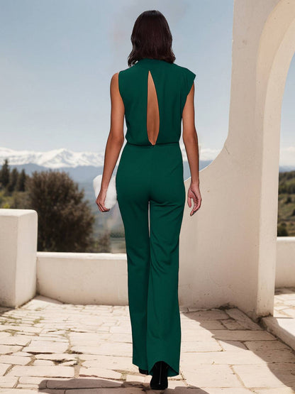 Cocolii combinaisons femme unicolore fermeture éclair dos nu sans manches femme élégant de soirée