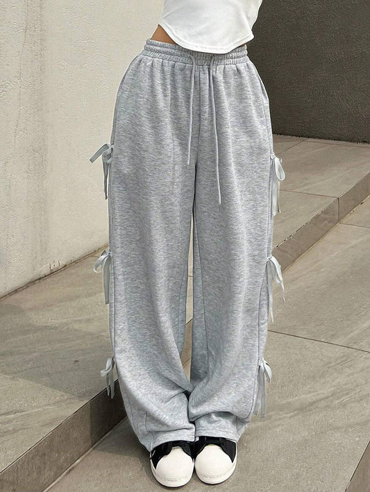 Cocolii pantalons unicolore coton poches taille haute femme élégant décontracté mode