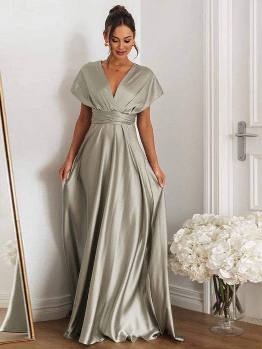 Cocolii robe demoiselle d'honneur bandage dos nu licou sans manches femme élégant de soirée pour mariage champetre