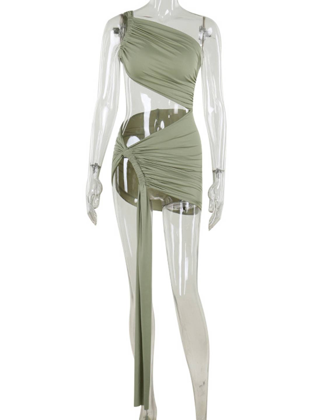 Cocolii robe longue découpes moulante tulle une épaule sans manches femme élégant décontracté de plage