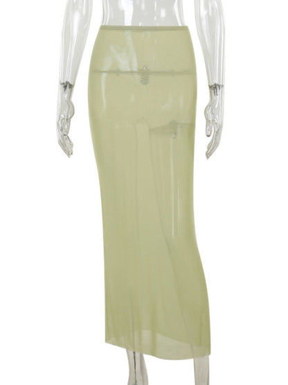 Cocolii robe longue découpes moulante tulle une épaule sans manches femme élégant décontracté de plage