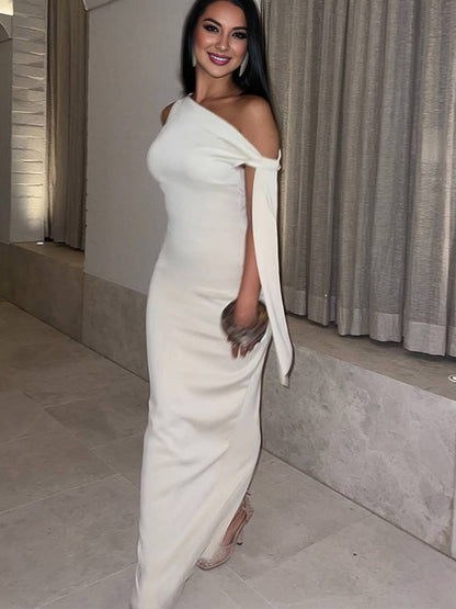 Cocolii robe longue moulante une épaule sans manches femme élégant bal de promo pour mariage cérémonie