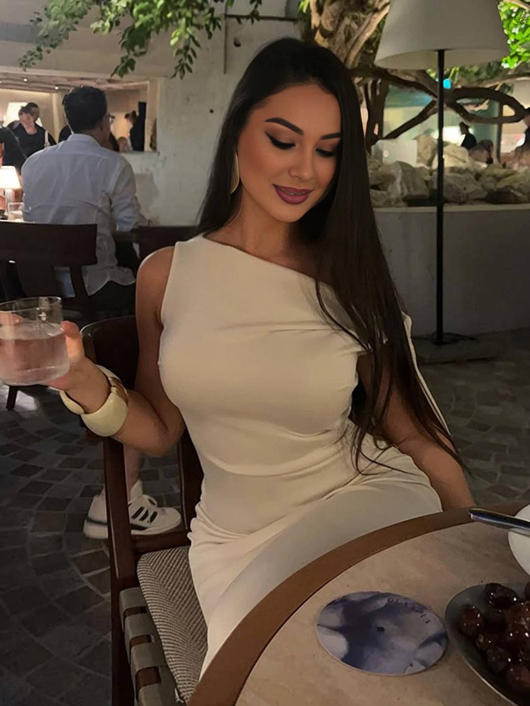 Cocolii robe longue moulante une épaule sans manches femme élégant bal de promo pour mariage cérémonie