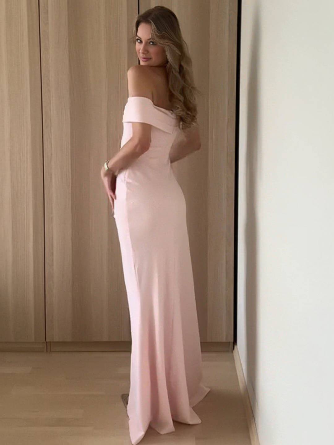 Cocolii robe longue col bateau fendu le côté sans manches femme doux élégant de soirée bal de promo robe anniversaire