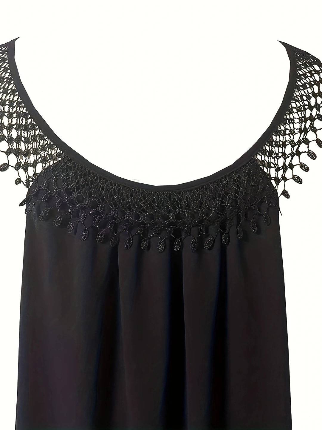 Cocolii robe longue unicolore col rond sans manches frange femme bohème lâche ample décontracté de plage