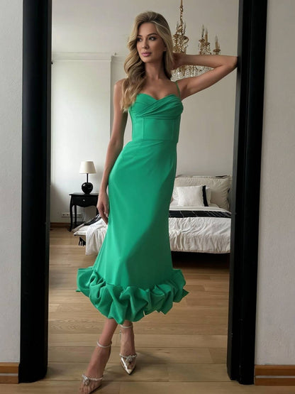 Cocolii longue fleurie robe moulante à fines brides sans manches femme doux élégant vintage bal de promo de cocktail