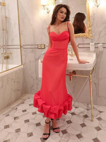 Cocolii longue fleurie robe moulante à fines brides sans manches femme doux élégant vintage bal de promo de cocktail