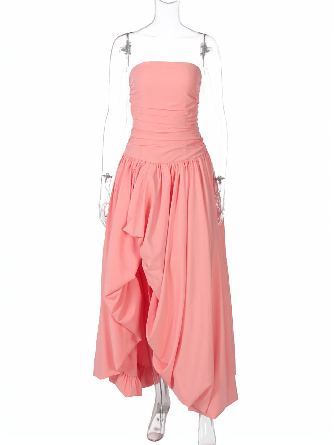 Cocolii longue robe bal de promo bustier irrégulière fendu le côté fluide sans manches femme élégan de soirée anniversaire