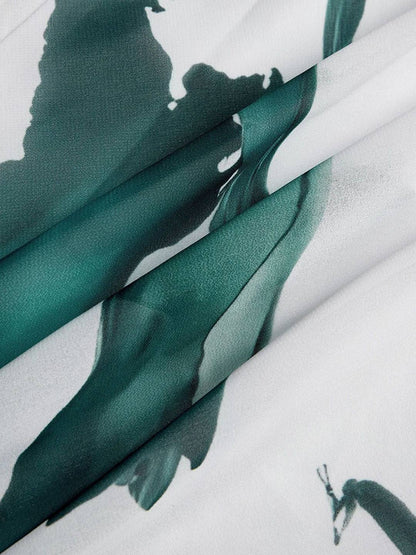 Cocolii robe longue imprimé à fleurie v-cou manches courtes ceinture élégant décontracté vintage bal de promo de plage