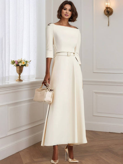 Cocolii robe longue de soirée pour mariage ceinture élégant style tailleur audrey hepburn vintage bal de promo cérémonie