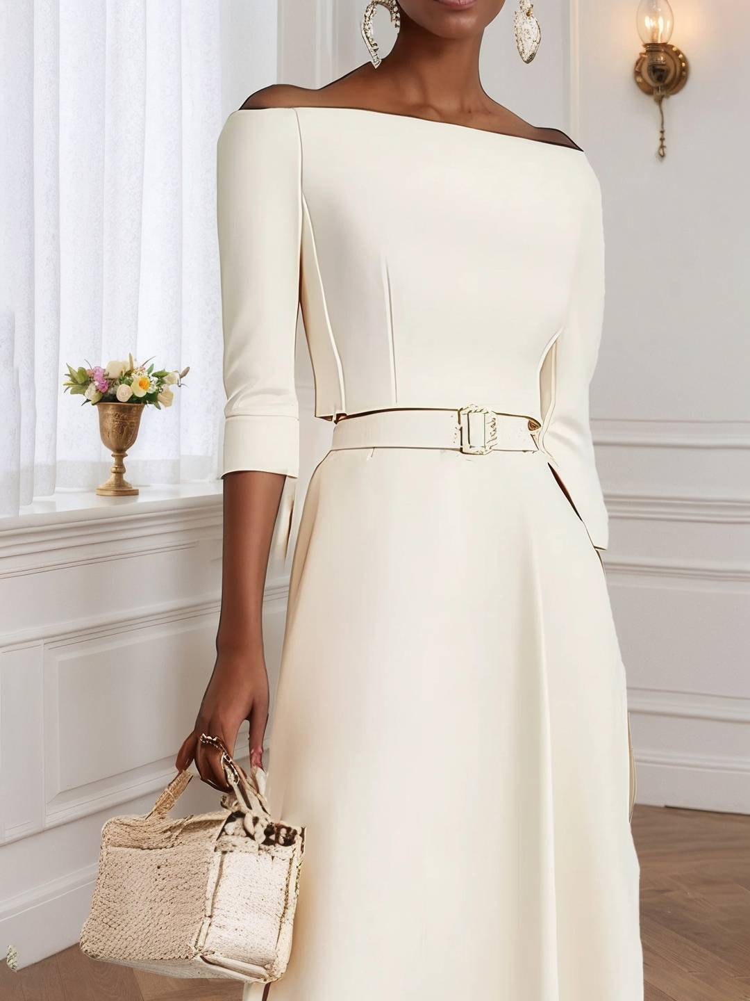 Cocolii robe longue de soirée pour mariage ceinture élégant style tailleur audrey hepburn vintage bal de promo cérémonie