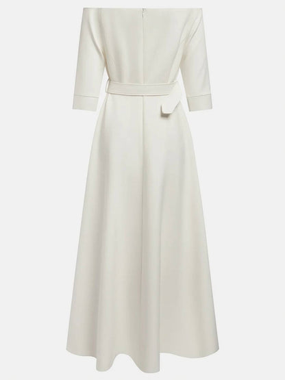 Cocolii robe longue de soirée pour mariage ceinture élégant style tailleur audrey hepburn vintage bal de promo cérémonie