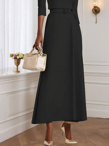 Cocolii robe longue de soirée pour mariage ceinture élégant style tailleur audrey hepburn vintage bal de promo cérémonie